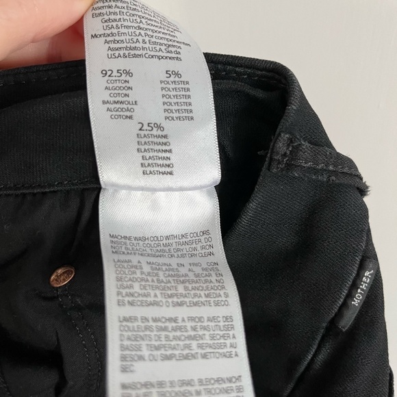 MOTHER Jeans The Looker Ankle Fray Style Guilty as Sin Wash Black Waist Size 28 - Picture 11 of 13